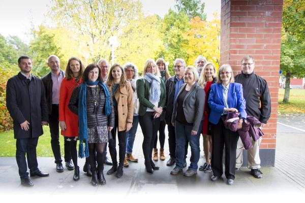 Group picture with LARS partners standing outside the University of Vaasa.